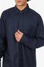 Ermenegildo Zegna Navy Cotton/Cashmere Button Down Shirt Size XXL Mens