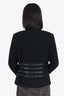 Escada Black Wool/Leather Logo Front Jacket Size 42