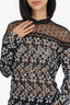 Lace Detail Black/White Floral Lace Long Sleeve Top Estimated Size M