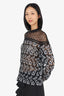 Lace Detail Black/White Floral Lace Long Sleeve Top Estimated Size M