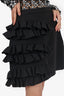 MSGM Black Ruffle Detail Mini Skirt Size 44