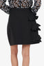 MSGM Black Ruffle Detail Mini Skirt Size 44