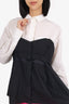 Sacai Black/White Corset Layered Poplin Peplum Blouse Size 3