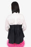 Sacai Black/White Corset Layered Poplin Peplum Blouse Size 3