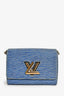 Louis Vuitton 2015 Blue Denim Epi Leather 'Twist' MM Shoulder Bag