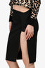 Mugler Black Knee-Length Pencil Skirt With Slit Size 34