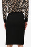 Mugler Black Knee-Length Pencil Skirt With Slit Size 34