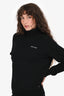 Miu Miu 2023 Black Wool Logo Turtleneck Sweater Size 40