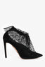 Jimmy Choo Black Suede Mesh Heels Size 39