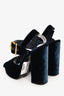 Prada Navy Velvet Crisscross Platform Heels Size 38