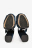 Prada Navy Velvet Crisscross Platform Heels Size 38