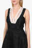 Sandro Black Rhythm Embroidered Mesh Mini Dress Size 2