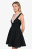 Sandro Black Rhythm Embroidered Mesh Mini Dress Size 2