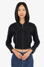 Maje Black Contrast Stitch Zip-up Jacket Size 36
