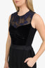 Rebecca Taylor Black Silk-Organza & Velvet Jumpsuit Size 6