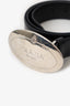 Prada Black Leather SHW Buckle Belt Size 95