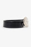 Prada Black Leather SHW Buckle Belt Size 95