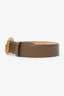Louis Vuitton Taupe Leather/GHW 'LV' Buckle Belt Size 90