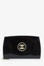 Pre-Loved Chanel™ 2009/10 Black/White Patent Leather 'CC' Continental Wallet