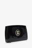 Pre-Loved Chanel™ 2009/10 Black/White Patent Leather 'CC' Continental Wallet