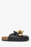 JW Anderson Black Leather Chain Mules Size 38