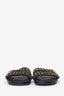 Pre-Loved Chanel™ Navy Chain Detail Slides Size 40