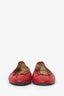 Pre-Loved Chanel™ Red Leather Cap Toe Ballet Flats Size 39