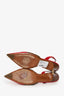 Louis Vuitton Brown/Red Pony Skin/Leather Damier Pointed Sling Back Heels Size 39.5