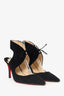 Christian Louboutin Black Suede 'Ferme' Pointed Heels Size 39.5