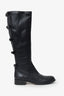 Valentino Black Leather Bow Detail Knee Hight Boots Size 39.5