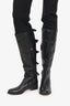 Valentino Black Leather Bow Detail Knee Hight Boots Size 39.5