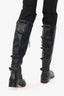 Valentino Black Leather Bow Detail Knee Hight Boots Size 39.5