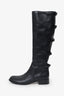 Valentino Black Leather Bow Detail Knee Hight Boots Size 39.5