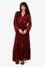 Ba&sh Red Metallic Long Sleeve Maxi 'Jolie' Dress Size 0