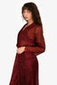 Ba&sh Red Metallic Long Sleeve Maxi 'Jolie' Dress Size 0