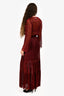 Ba&sh Red Metallic Long Sleeve Maxi 'Jolie' Dress Size 0