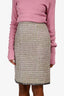 Pre-Loved Chanel™ Purple/Green Tweed Rhinestone Trim Midi Skirt Size 34
