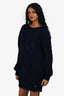 Pre-Loved Chanel™ 2018 Runway Navy Wool/Cashmere Cable Knit 'Anchor' Sweater Dress Size 34