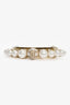 Pre-Loved Chanel™ Gold Tone Faux Pearl CC Crystal Hair Clip