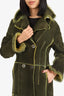 Sylvie Schimmel Green Shearling Coat Size 38