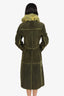 Sylvie Schimmel Green Shearling Coat Size 38