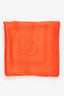 Hermés Orange Silk Sellier Star Pattern Scarf Size 140cm