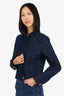 Christian Dior Blue Sparkly Denim Jacket Size 6