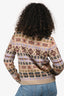 Weekend Max Mara Brown Knit Patterned Long Sleeve Sweater Size S