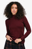 Weekend Max Mara Burgundy Silk/Wool Blend Long Sleeve Turtleneck Sweater Size XS