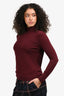 Weekend Max Mara Burgundy Silk/Wool Blend Long Sleeve Turtleneck Sweater Size XS