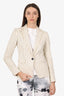 Rag & Bone Cream/Black Pinstripe Single Breasted Blazer Size 2