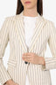 Rag & Bone Cream/Black Pinstripe Single Breasted Blazer Size 2