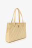Pre-Loved Chanel™ 2004-05 Beige Leather Wild Stitch Surpique Tote Bag