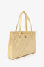 Pre-Loved Chanel™ 2004-05 Beige Leather Wild Stitch Surpique Tote Bag